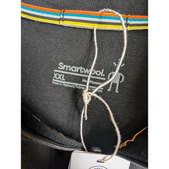 SmartWool Active 1/4 Zip Pullover Mens 2XL Black Classic Thermal SW016355001 NWT - Picture 4 of 5